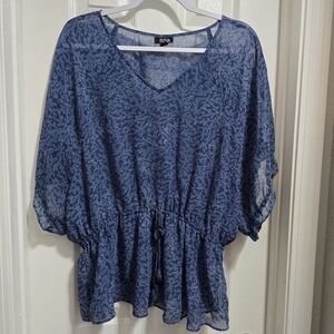 a.n.a Blue Sheer Women's Top